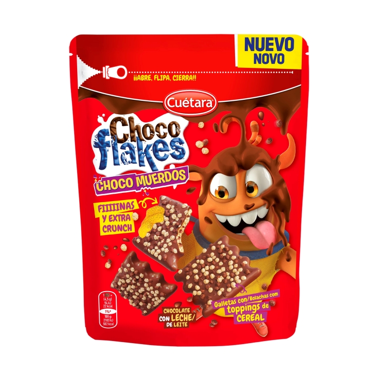 galletas choco muerdos ch.leche flakes, 100g