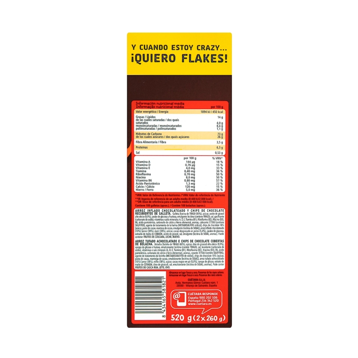 galletas chocoflakes, 520g