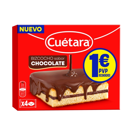 bizcocho chocolate 4ud, 130g