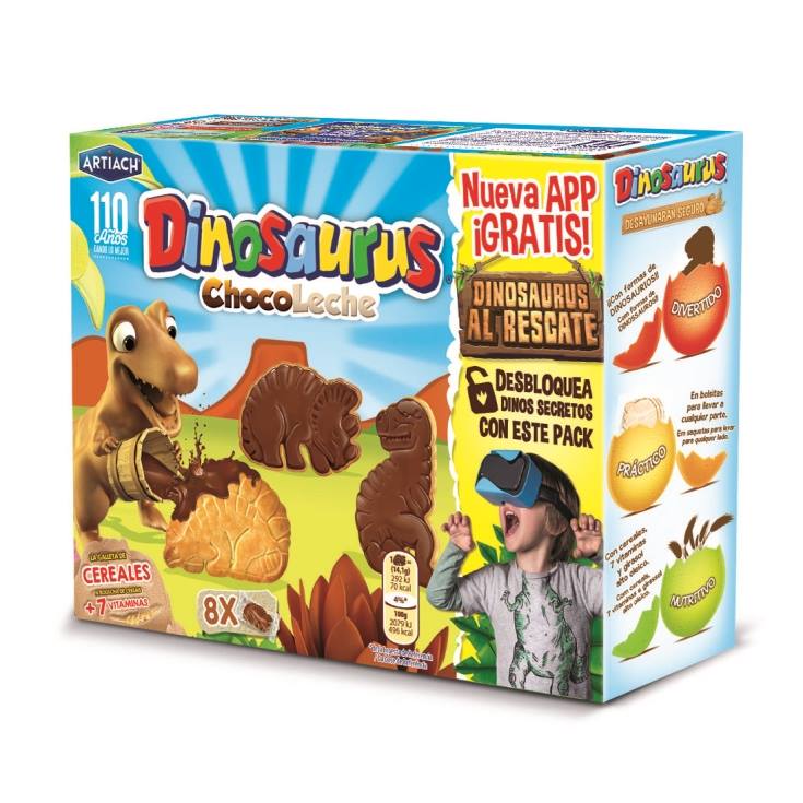 galleta choco leche dinosaurus, 340g