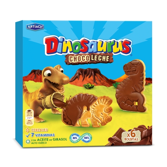 galleta choco leche dinosaurus, 255g