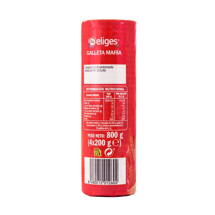 galletas maría, pk-4
