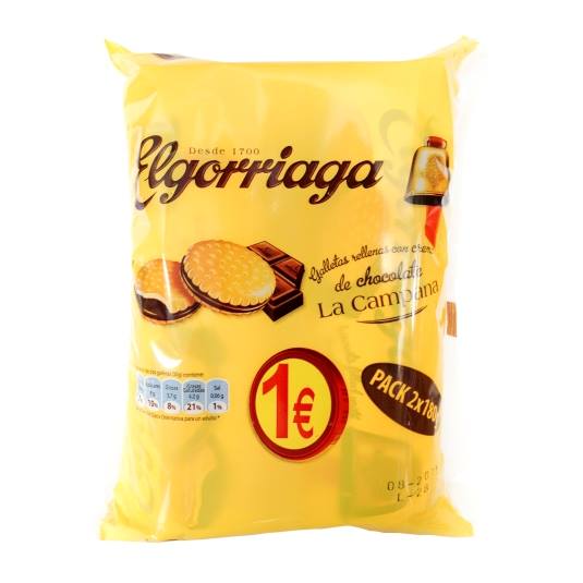 galleta rellena chocolate 150g, pk-2