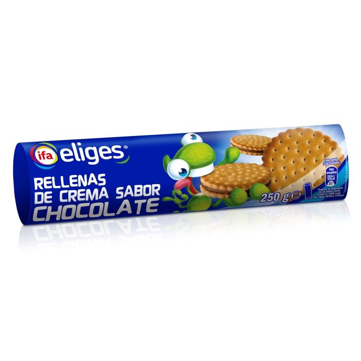 galletas rellenas chocolate, 250g