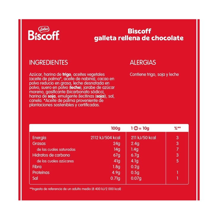 galletas rellenas chocolate, 150g
