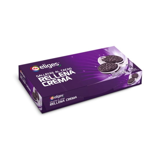 galletas al cacao rellenas crema, 220g
