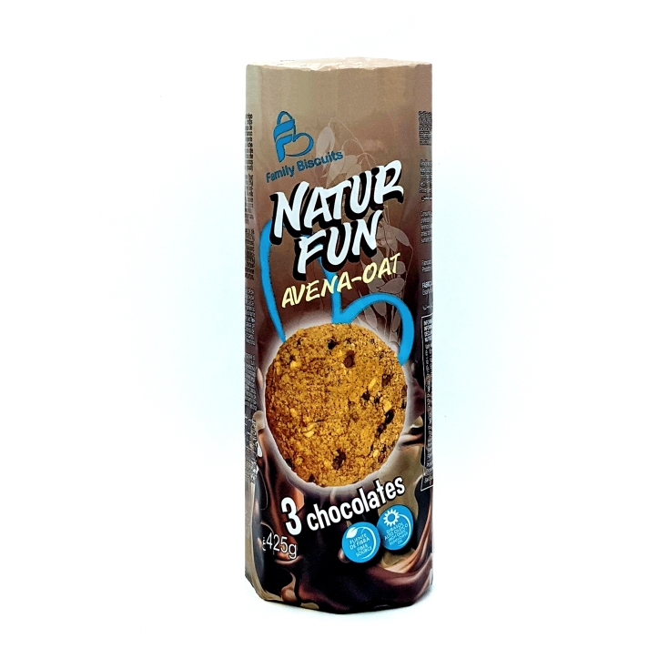 galleta avena 3 chocolates, 425g