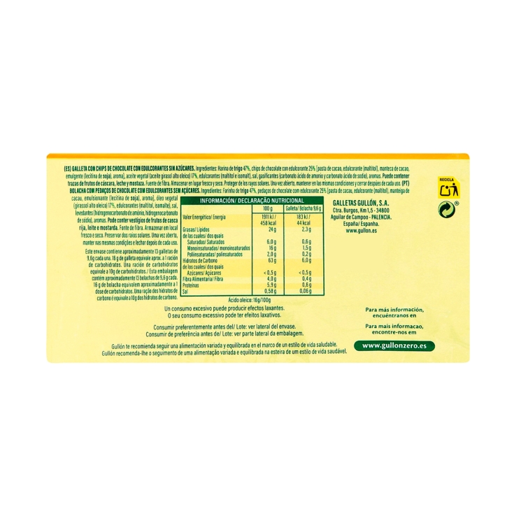 galletas digestiva choco s/azúcar zero, 270g