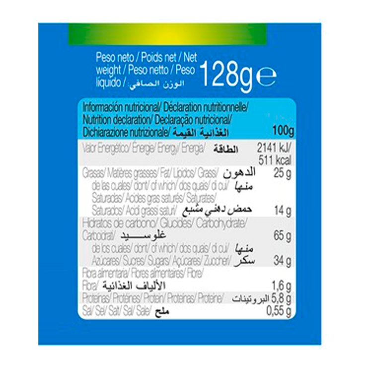 galletas aros chocolate blanco chocobom, 128g