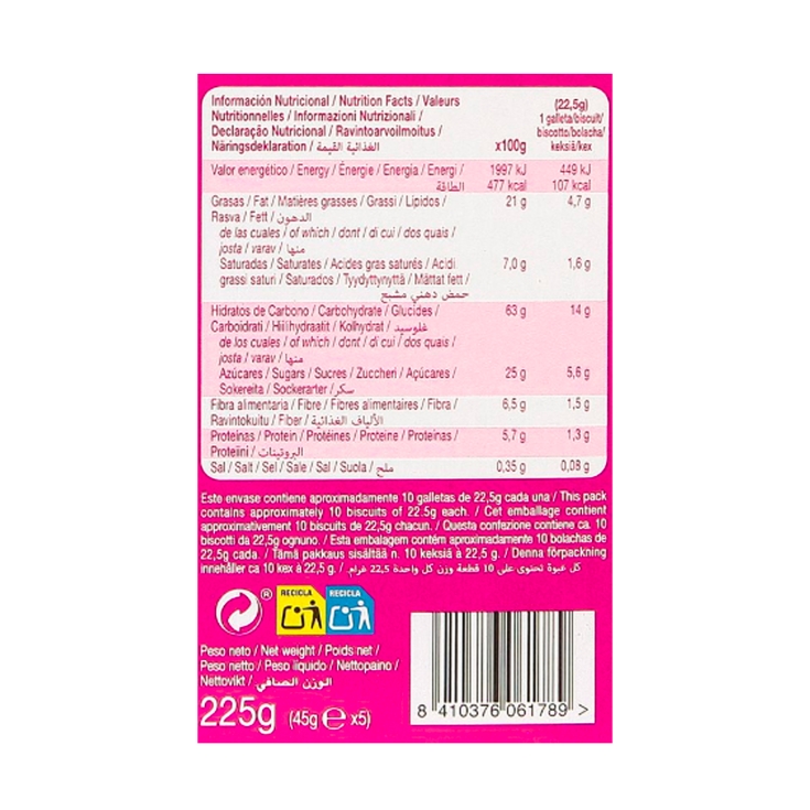 galletas sandwich chocolate sin gluten, 225g