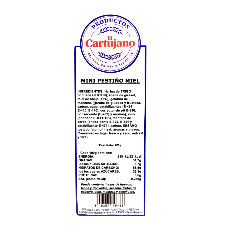 mini pestiños miel, 225g