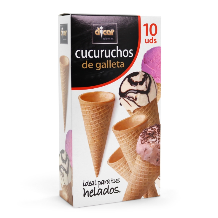 conos galletas helados, 10ud