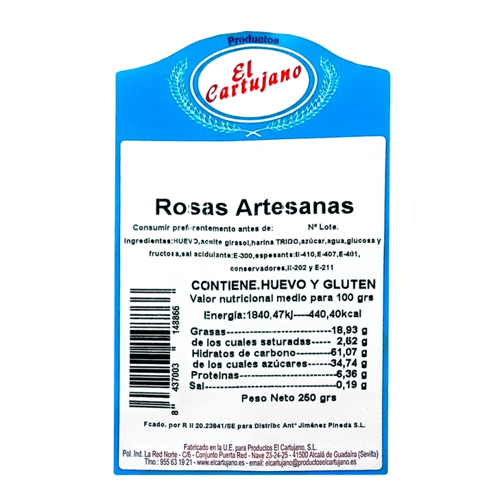 rosas artesanas, 250g