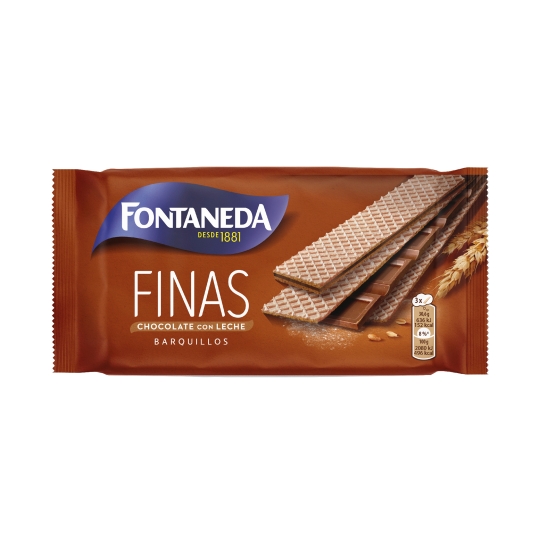 barquillos finas chocolate con leche, 92g
