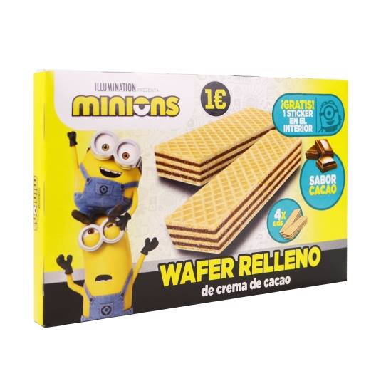 wafer relleno crema de cacao minions, 152g