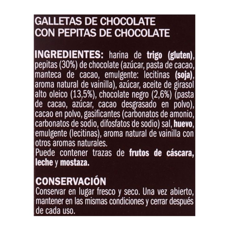galletas cookies chocolate, 200g