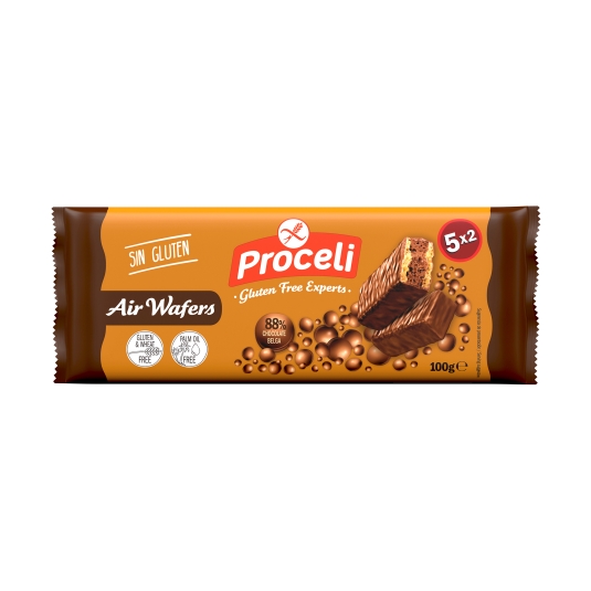air wafers chocolate sin gluten, 100g
