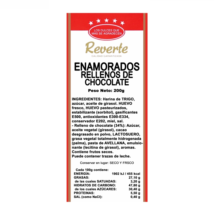 pasteles enamorados rellenos choco, 275g