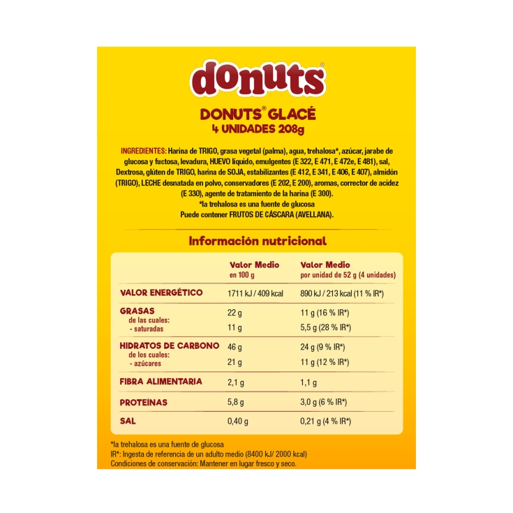 donuts glacé 4ud, 208g