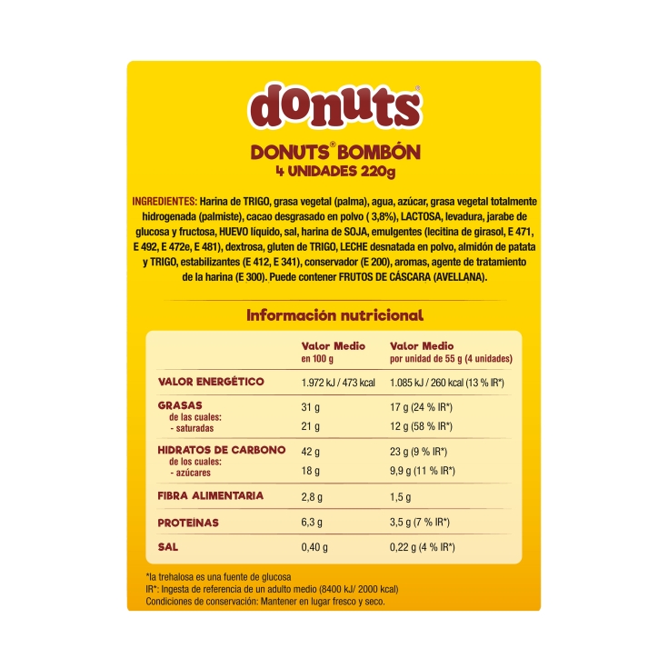 donuts bombón 4ud, 220g
