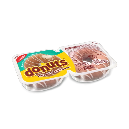donuts chocolate blanco 128g, pk-2