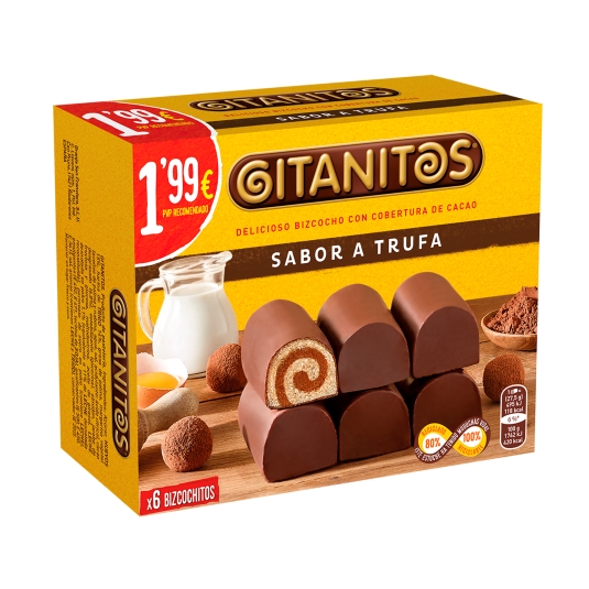 gitanitos sabor trufa 165g, pk-6