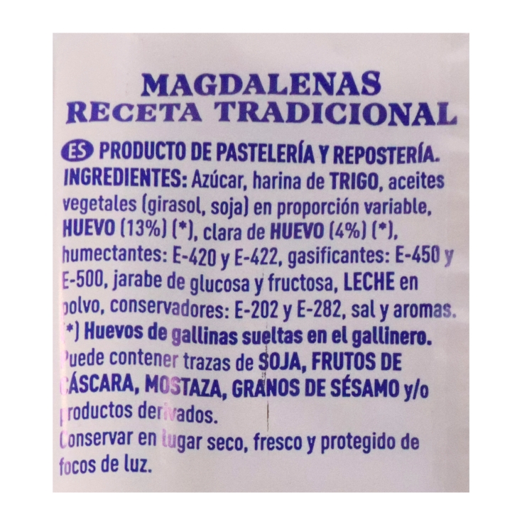 magdalenas artesanas 6ud, 300g