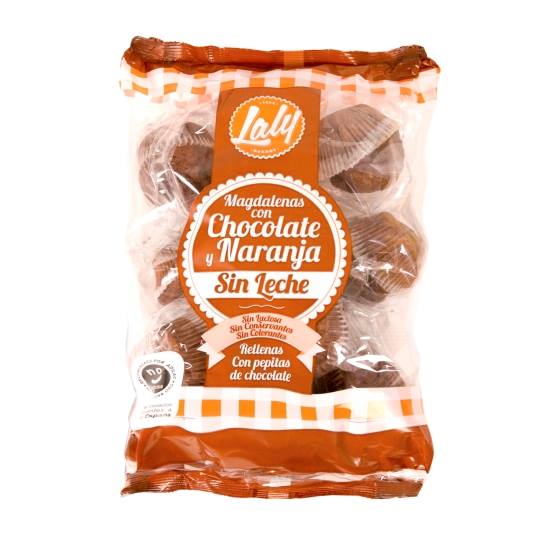 magdalenas sin leche c/choco/naranja, 450g