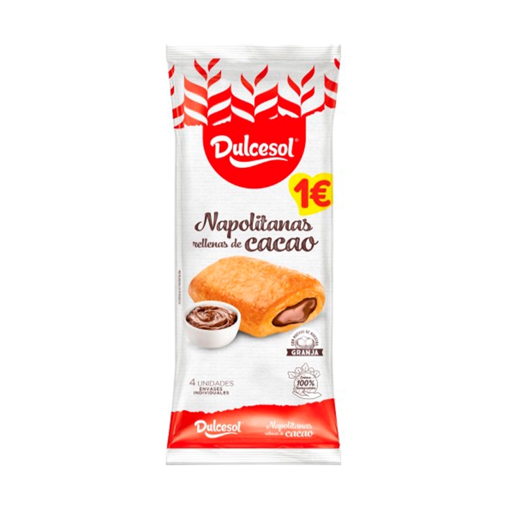 napolitanas cacao 4ud, 160g