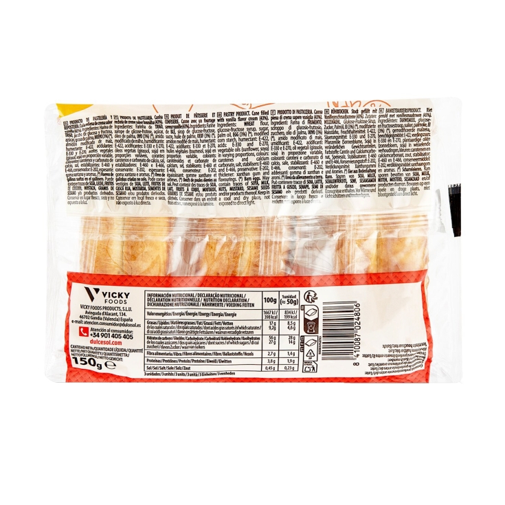 caña rellena de crema 3ud., 150g