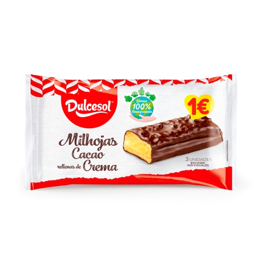 milhojas cacao 3ud, 150g