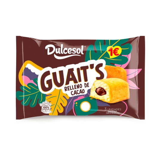 pastelito guait´s cacao 3ud, 135g