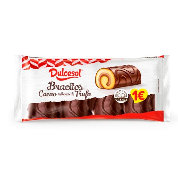 bracitos cacao rellenos de trufa 4ud, 140g