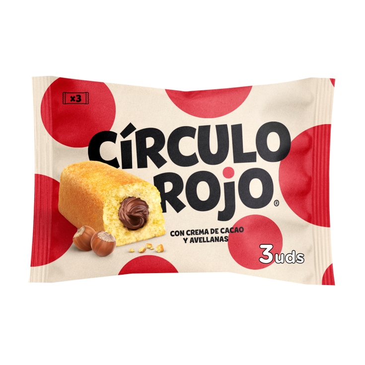 pastelito círculo rojo 3ud, 126g