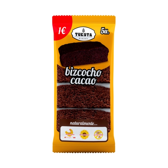 bizcocho cacao 5ud, 125g
