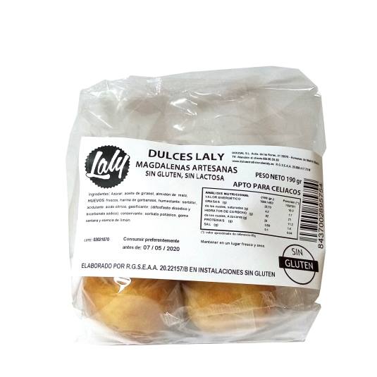 magdalenas artesanas s/gluten s/lactosa, 190g