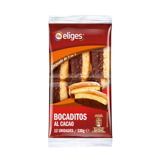 bocaditos cacao 12u, 330g