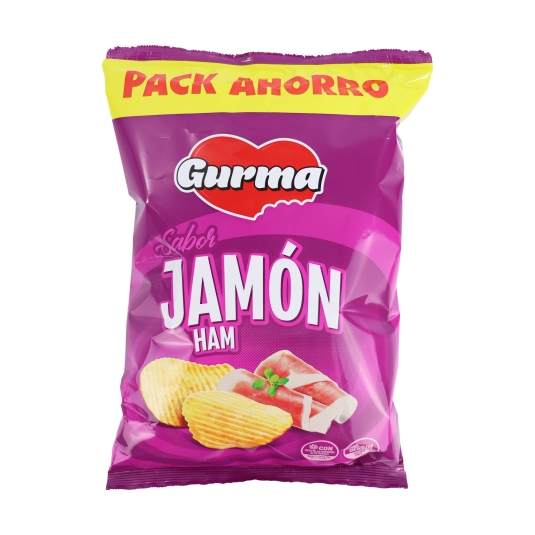 patatas fritas jamón pack ahorro, 300g