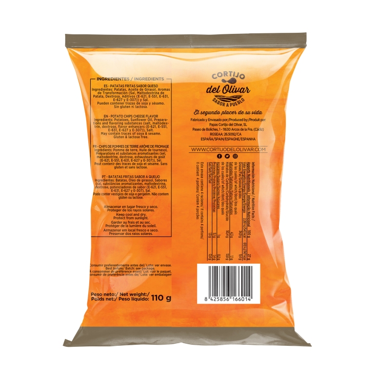 patatas fritas sabor queso, 110g