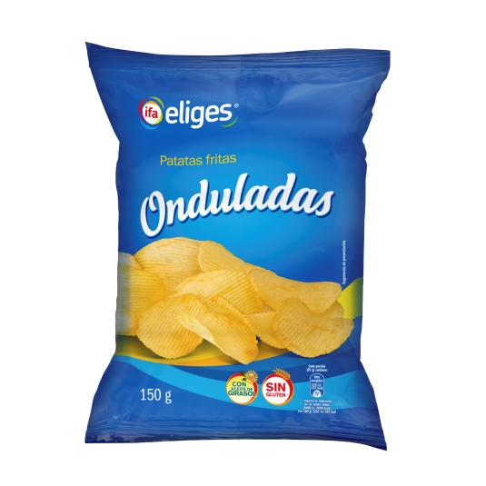 patatas fritas onduladas, 150g