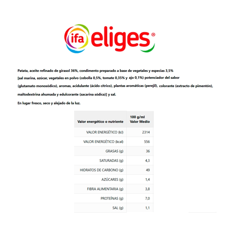 patatas fritas campesinas, 150g