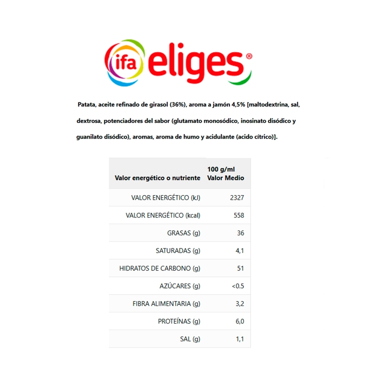 patatas fritas onduladas jamón, 150g