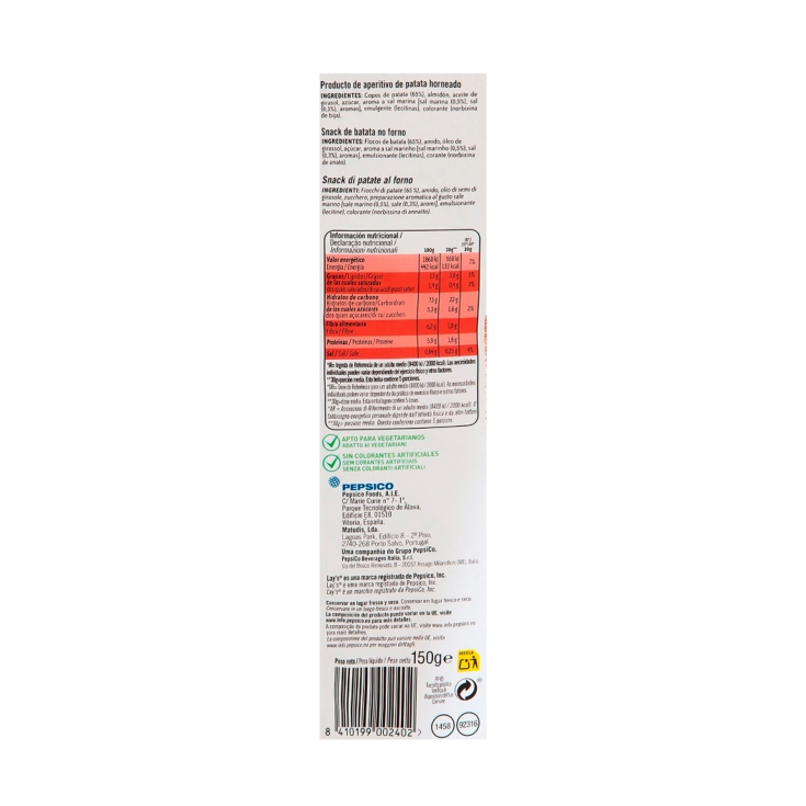 patatas al horno punto de sal, 150g