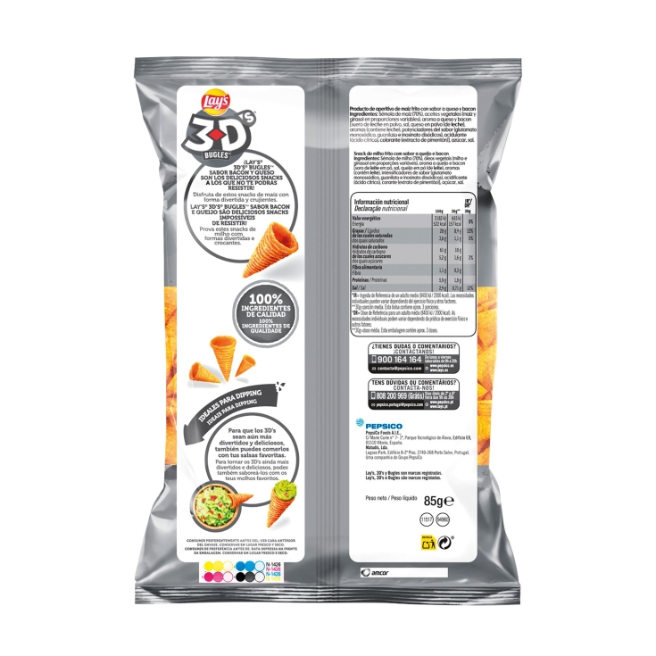 conos maíz bugles 3d´s, 85g
