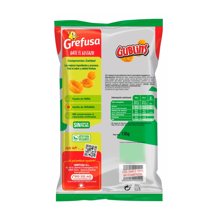snacks gublins barbacoa, 135g