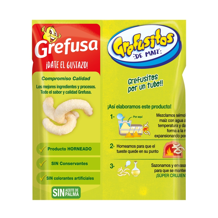 snacks grefutubo sabor mantequilla, 95g