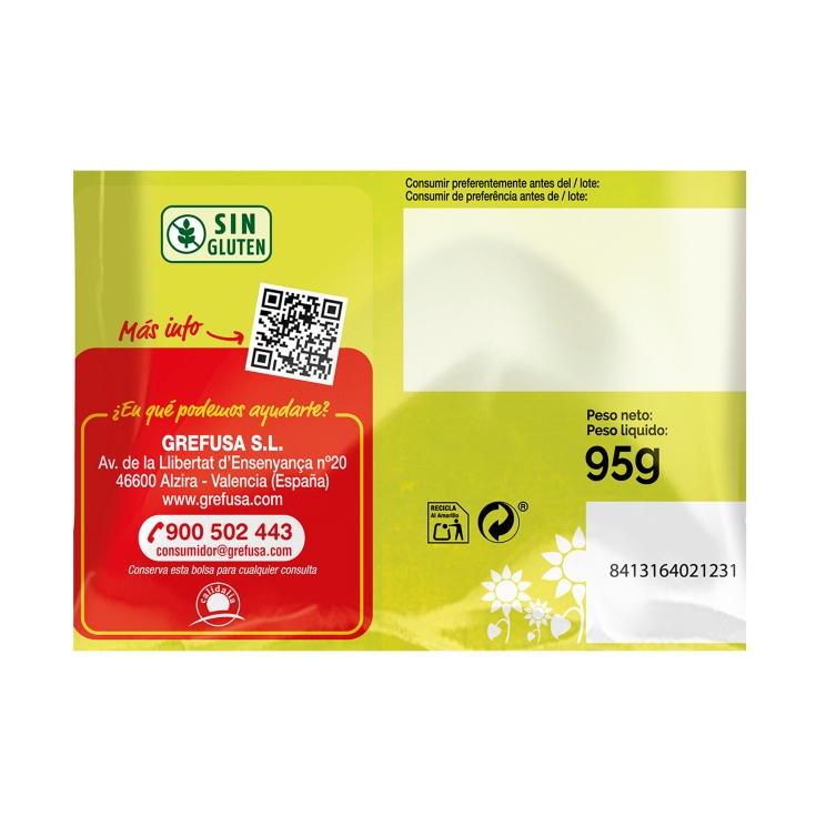 snacks grefutubo sabor mantequilla, 95g