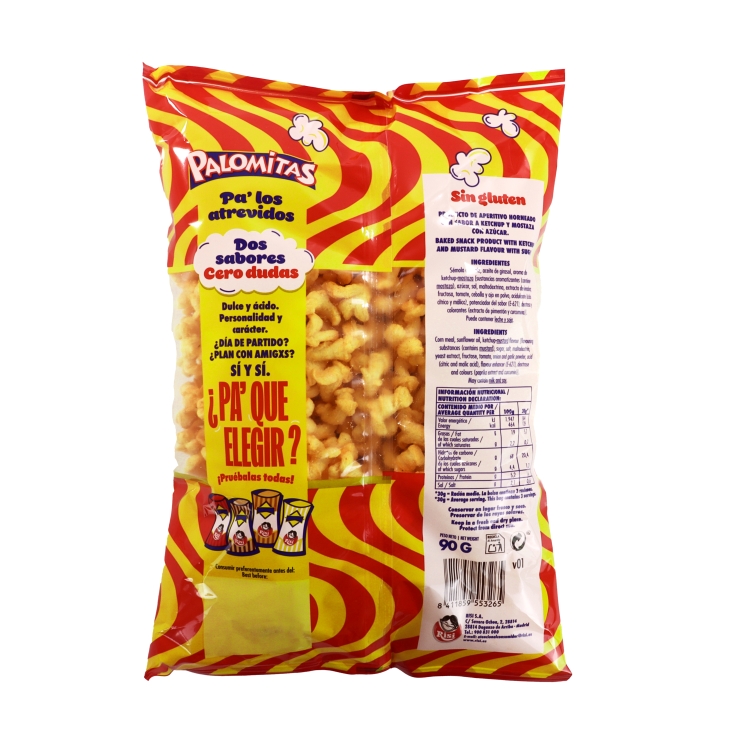 aperitivo palomitas ketchup&mostaza, 90g