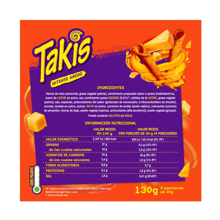 snacks intense nacho, 130g