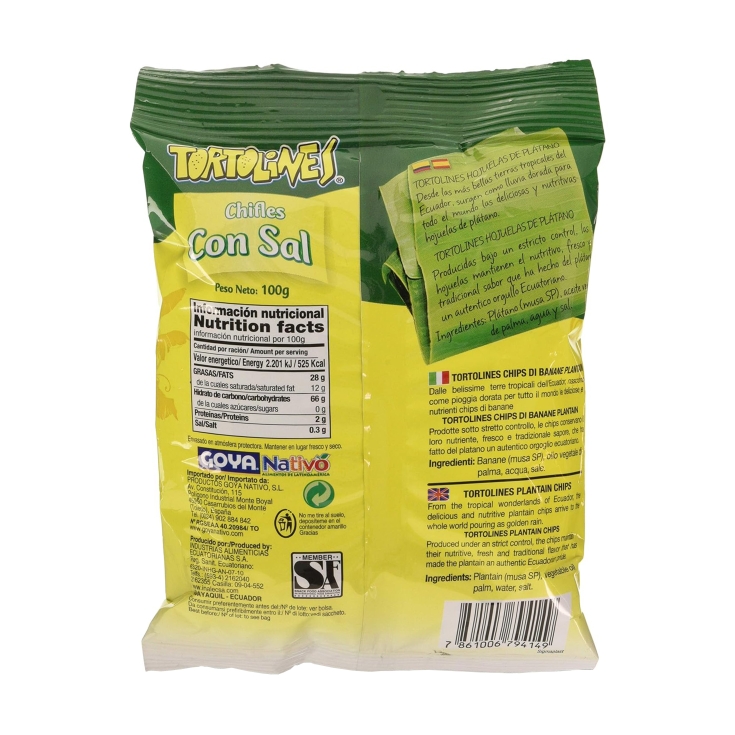 chifles con sal tortolines, 100g